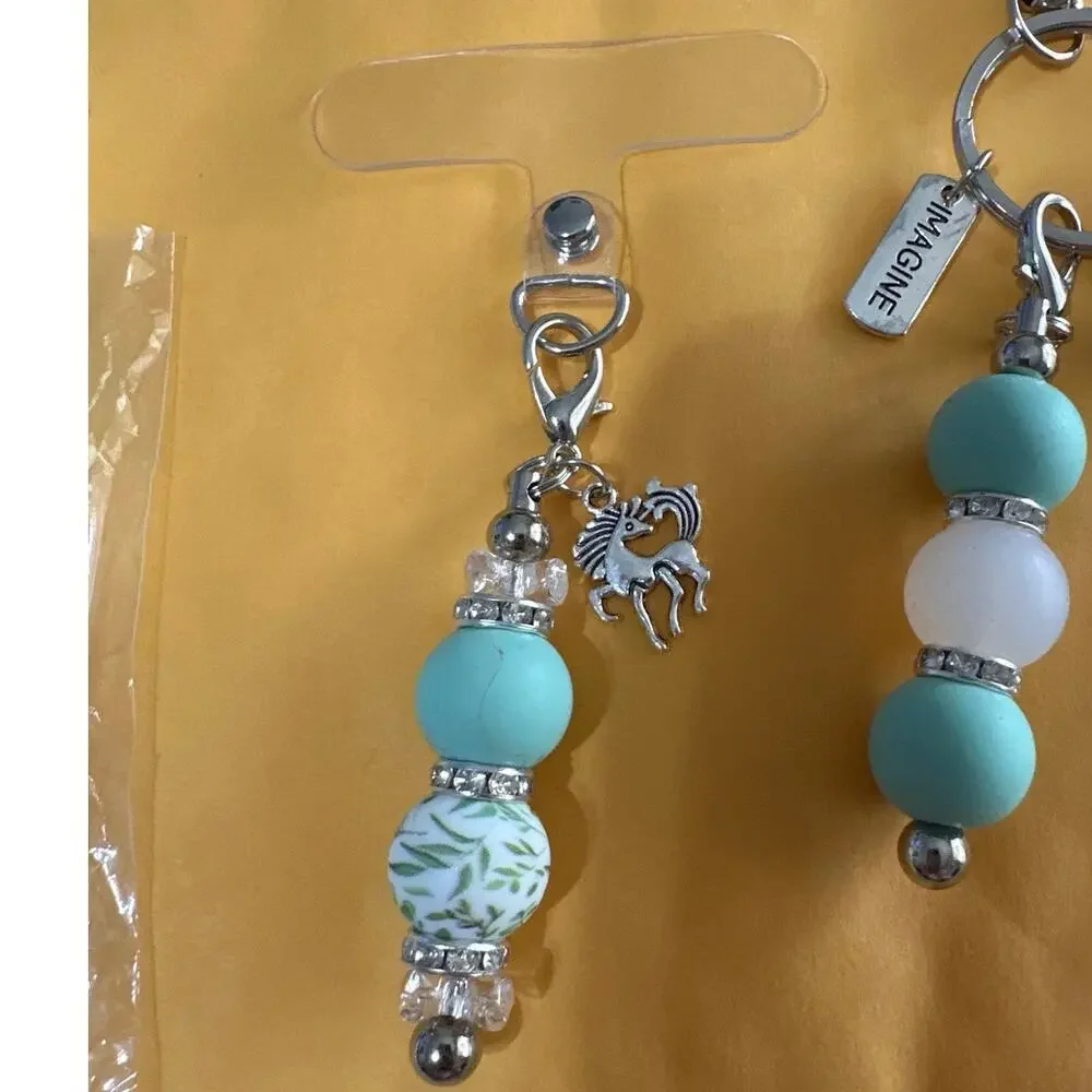 Fairy pen with matching cell phone charm & Bag/keychain charm set,  Brand New.